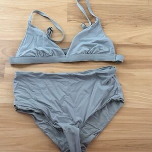 Gray Bikini Set high waisted
